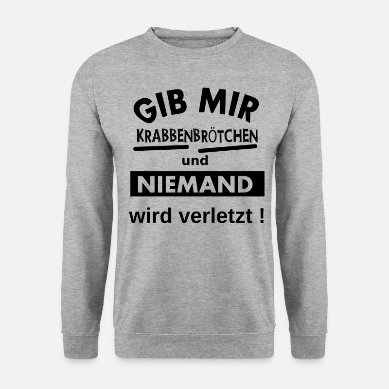Krabbenbrötchen Strand Nordsee Küste - Unisex Pullover - Weißgrau meliert