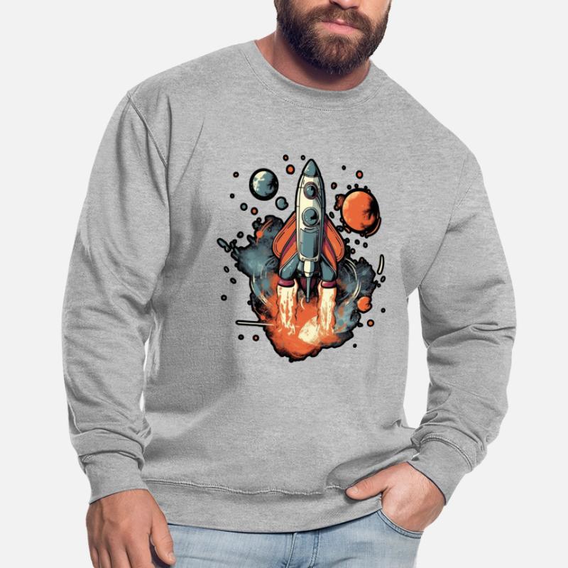 A Space Rocket Launch Through Space Unisex Sweatshirt