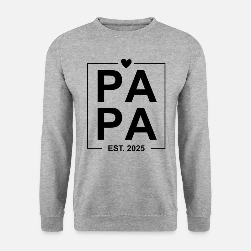 Papa Est 2025 - Unisex Pullover - Weißgrau meliert