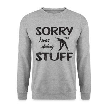 Sorry, I was doing Yoga stuff - Vintage - Unisex Sweatshirt - salt & pepper - Front - Alina (178cm) & Michal (187cm)