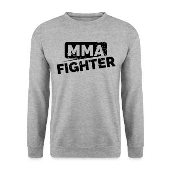 MMA Fighter Martial Artist Gym Training Logo Graphic - Unisex Sweatshirt - salt & pepper - Front - Alina (178cm) & Michal (187cm)