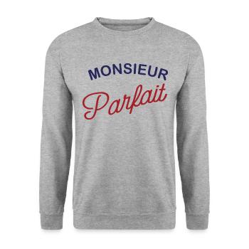 Monsieur parfait - Sweat-shirt Unisexe - gris chiné - Devant - Alina (178cm) & Michal (187cm)