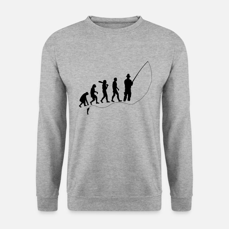 Evolution fishing gift man monkey - Unisex Sweatshirt - salt & pepper