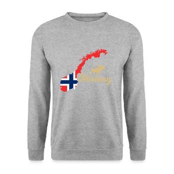 Drapeau de la Norvège cadeau d'orange ange - Sweat-shirt Unisexe - gris chiné - Devant - Alina (178cm) & Michal (187cm)