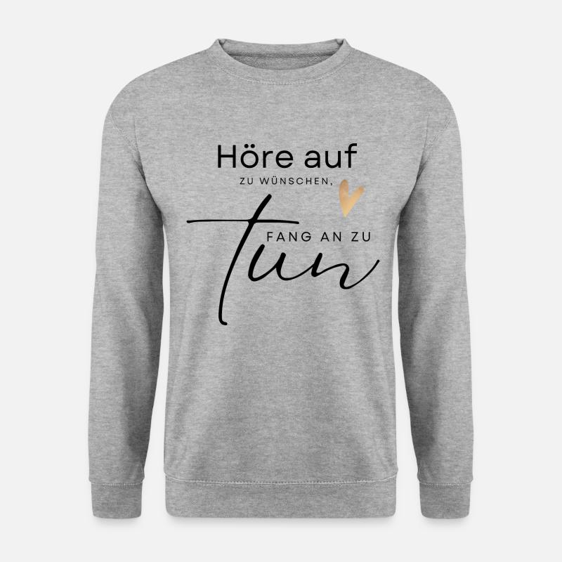 POSITIVE EINSTELLUNG MINDSET Motivation - Unisex Pullover - Weißgrau meliert