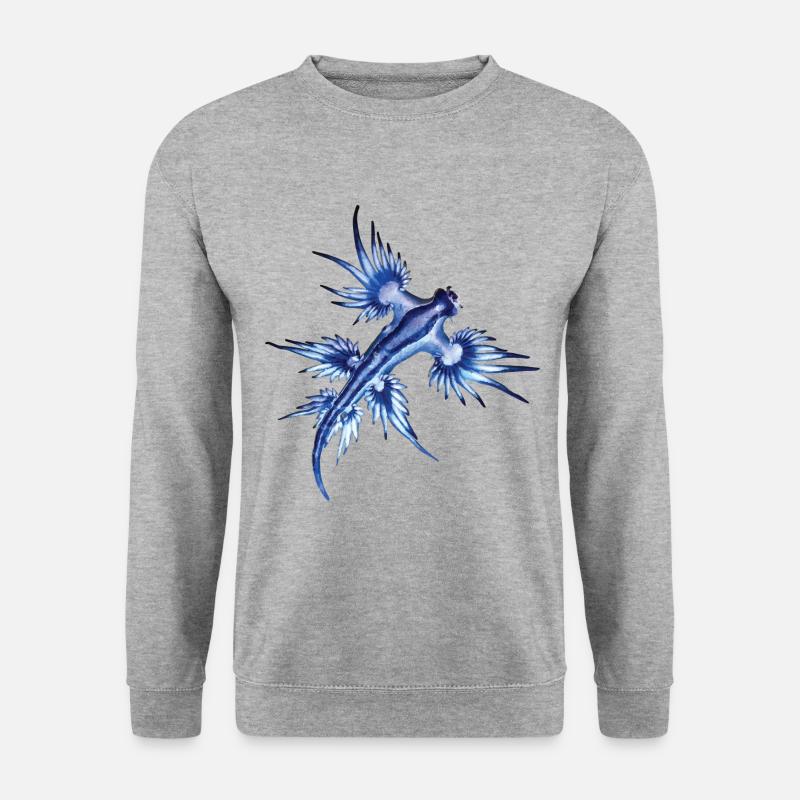 Glaucus Atlanticus Blaue Ozeanschnecke Nudibranch - Unisex Pullover - Weißgrau meliert