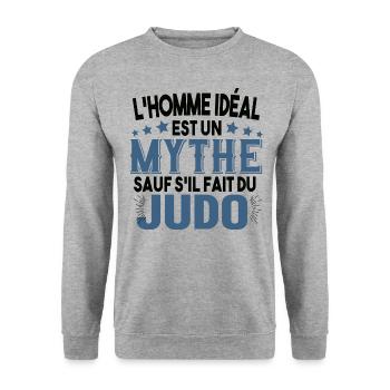 Judo Judoka Judogi Kimono Sport Citations Humour - Sweat-shirt Unisexe - gris chiné - Devant - Alina (178cm) & Michal (187cm)