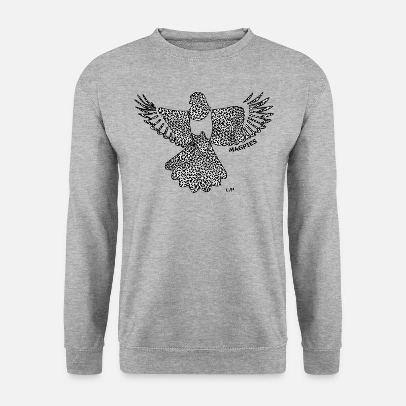 Newcastle Magpies Design - Weißer Hintergrund - Unisex Pullover - Weißgrau meliert