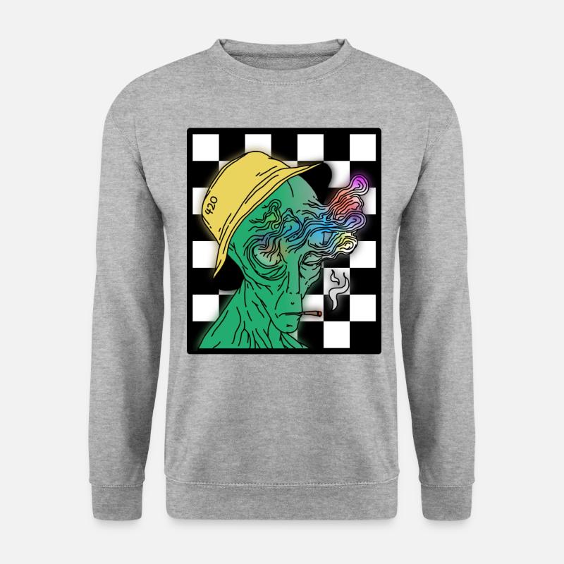 Außerirdischer - Unisex Pullover - Weißgrau meliert