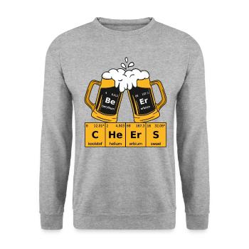 Tableau périodique de la bière - Sweat-shirt Unisexe - gris chiné - Devant - Alina (178cm) & Michal (187cm)