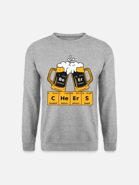 Bier Periodensystem - Unisex Pullover - Weißgrau meliert