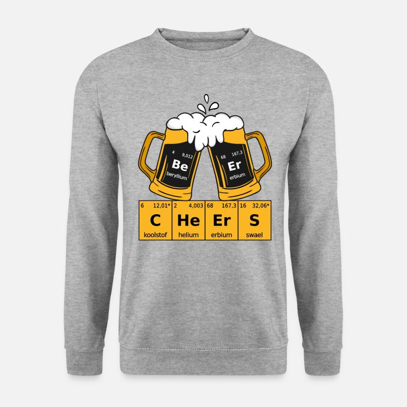 Bier Periodensystem - Unisex Pullover - Weißgrau meliert