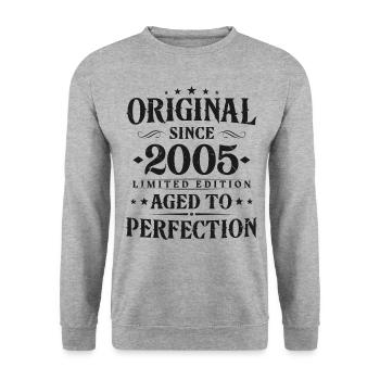 Cadeau d’anniversaire original 2005 Vintage - Sweat-shirt Unisexe - gris chiné - Devant - Alina (178cm) & Michal (187cm)