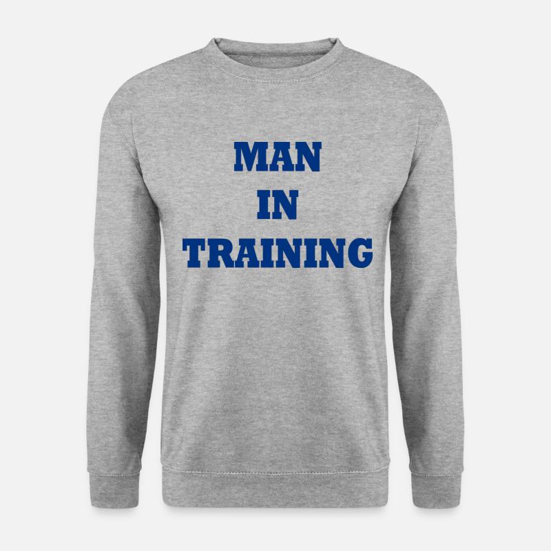 Man in Training - Unisex Pullover - Weißgrau meliert