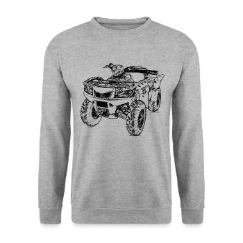Susu Susi ATV Quad Offroad Gelände Allrad - Unisex Pullover - Weißgrau meliert - Vorne - Alina (178cm) & Michal (187cm)