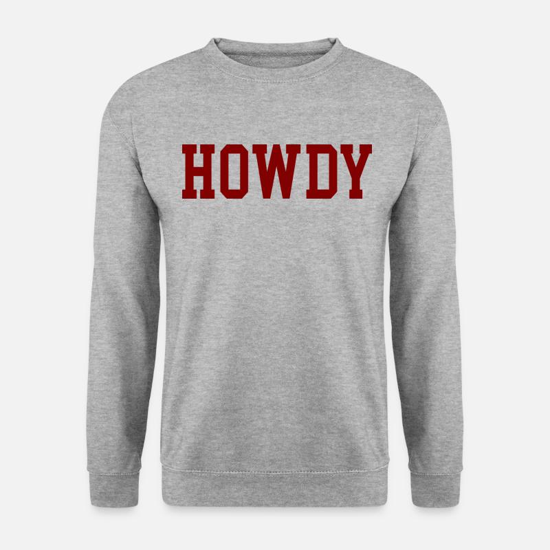 Howdy Western Wilder Westen Cowboys - Unisex Pullover - Weißgrau meliert