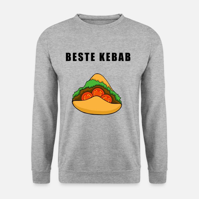 Beste Döner, Kebab, Grillen, Fleisch - Unisex Pullover - Weißgrau meliert