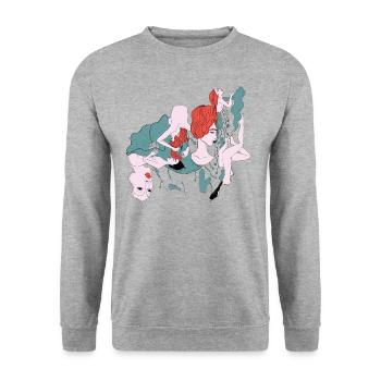 Les femmes - Sweat-shirt Unisexe - gris chiné - Devant - Alina (178cm) & Michal (187cm)