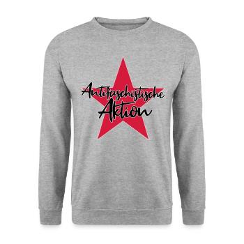 Antifaschistische Aktion - Unisex Pullover - Weißgrau meliert - Vorne - Alina (178cm) & Michal (187cm)