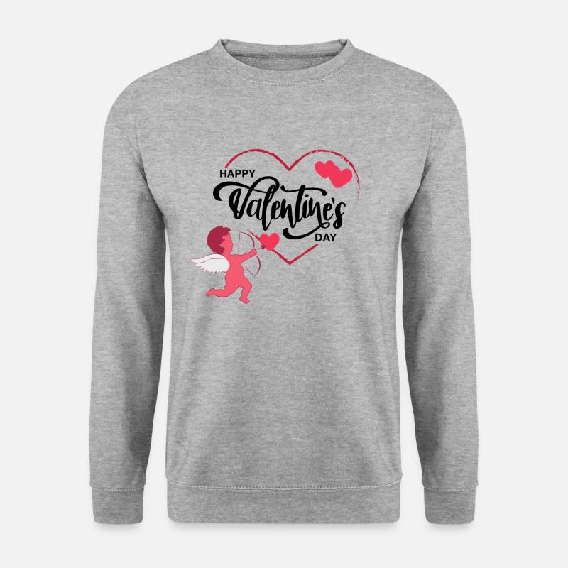 Alles Gute zum Valentinstag Amor - Unisex Pullover - Weißgrau meliert