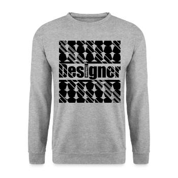 Designer Default Shirt - Unisex Pullover - Weißgrau meliert - Vorne - Alina (178cm) & Michal (187cm)