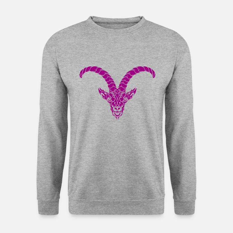 Steinbock - Unisex Pullover - Weißgrau meliert