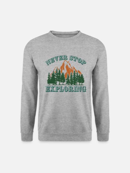 Entdecke die Welt: Das Never Stop Exploring Design - Unisex Pullover - Weißgrau meliert