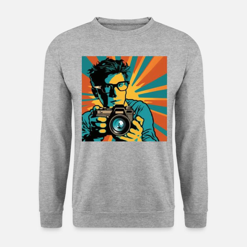 Pop-Art-Fotograf - Unisex Pullover - Weißgrau meliert