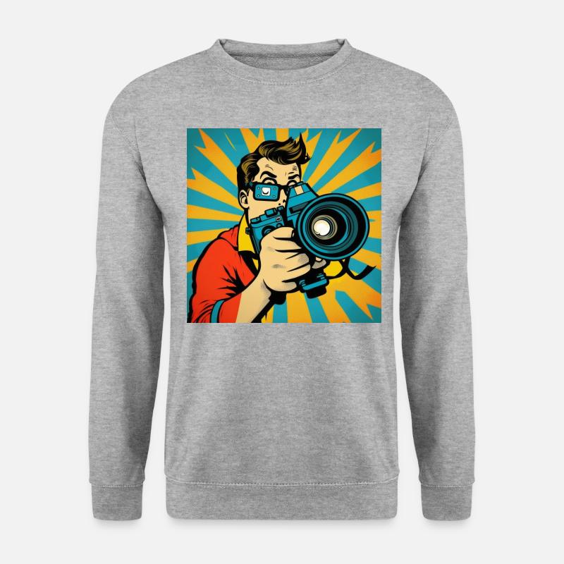 Pop-Art-Fotograf - Unisex Pullover - Weißgrau meliert