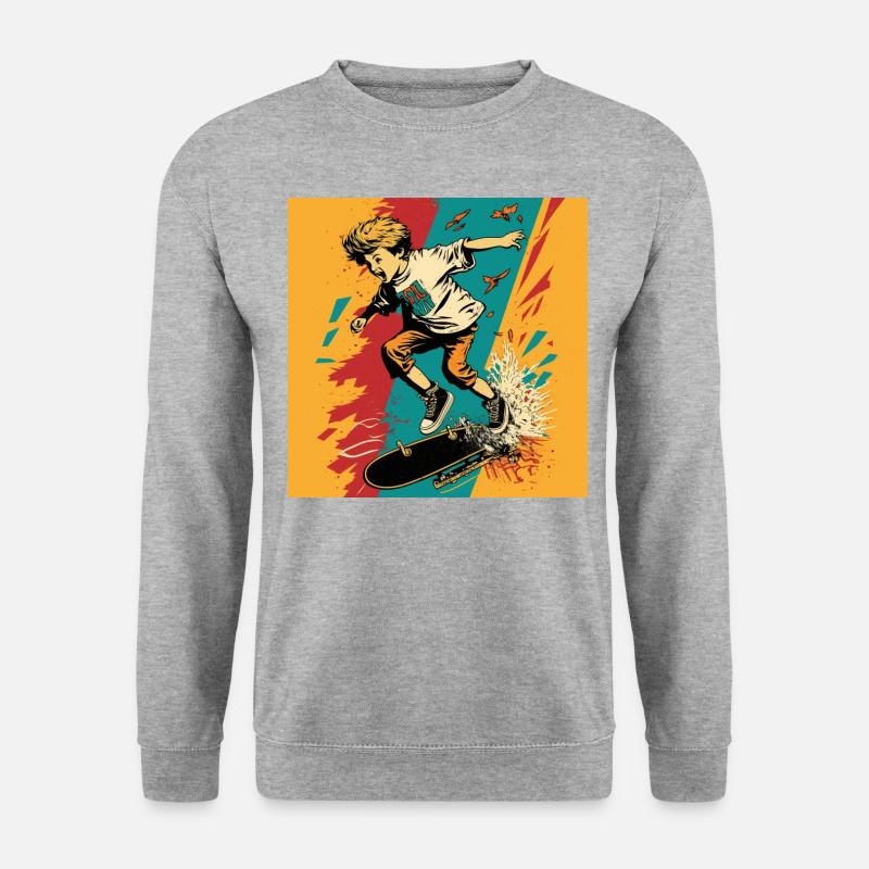 Skater Boy - Unisex Pullover - Weißgrau meliert