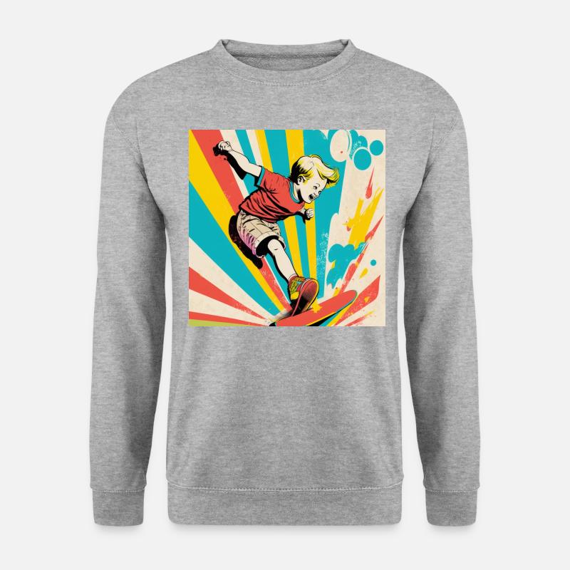 Skater Boy - Unisex Pullover - Weißgrau meliert