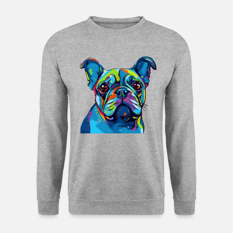 Hund farbig - Unisex Pullover - Weißgrau meliert