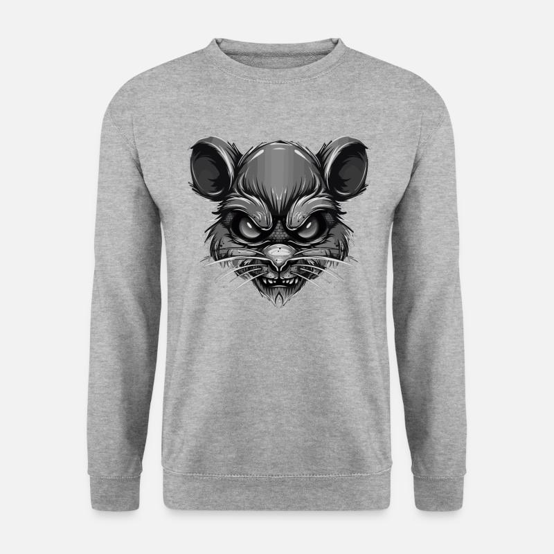 Maus - Unisex Pullover - Weißgrau meliert