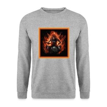 Flams Drummer - Unisex Pullover - Weißgrau meliert - Vorne - Alina (178cm) & Michal (187cm)