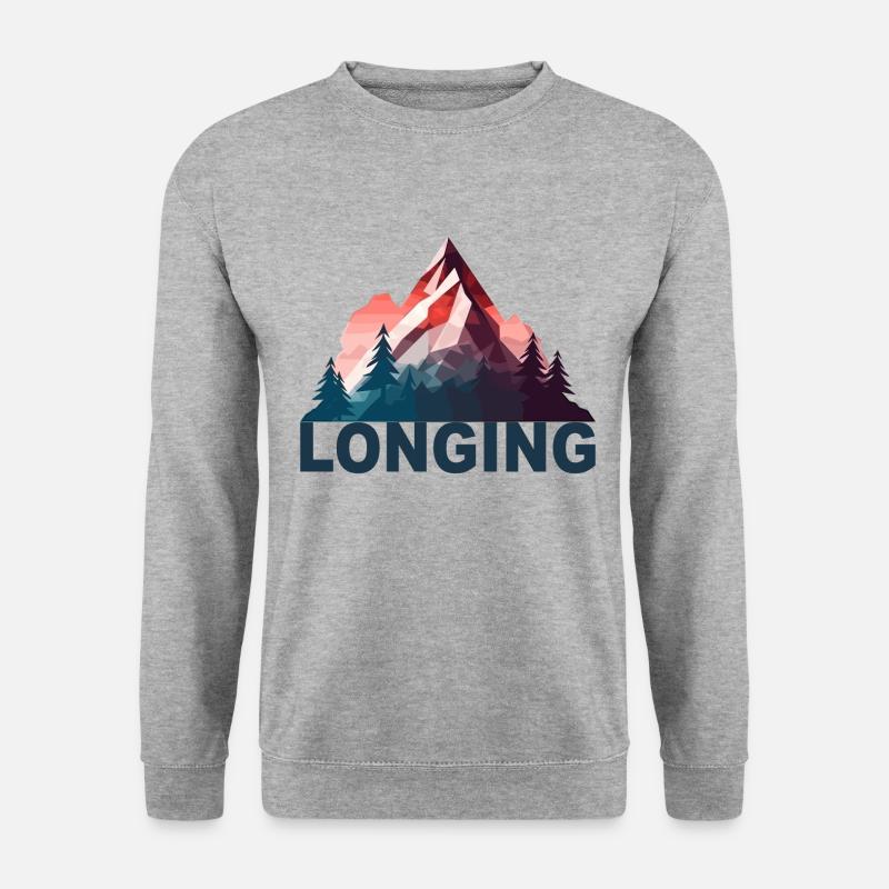 Mountain Longing - Unisex Pullover - Weißgrau meliert