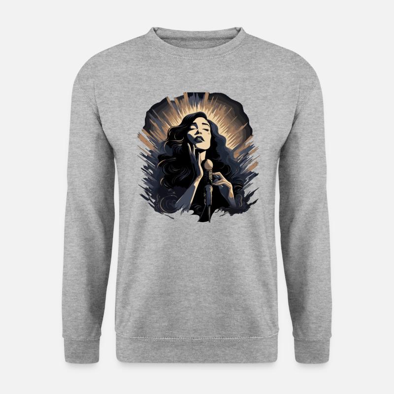 Sängerin Musik - Unisex Pullover - Weißgrau meliert