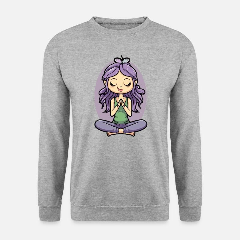 Yoga Lotus Pose - Unisex Pullover - Weißgrau meliert