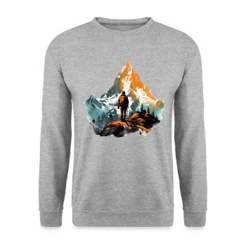 Mountain Man - Unisex Pullover - Weißgrau meliert - Vorne - Alina (178cm) & Michal (187cm)