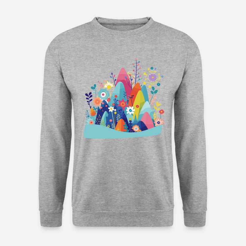 Alpenblumen Blume Flower - Unisex Pullover - Weißgrau meliert