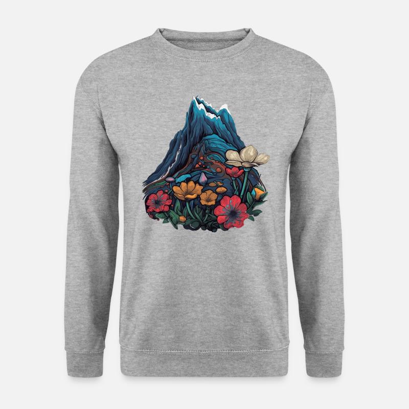 Alpenblume Blume Flower - Unisex Pullover - Weißgrau meliert