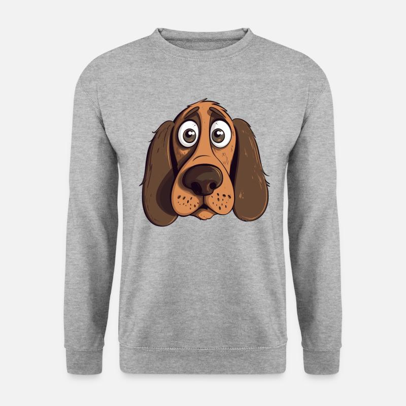 Dog Hund - Unisex Pullover - Weißgrau meliert
