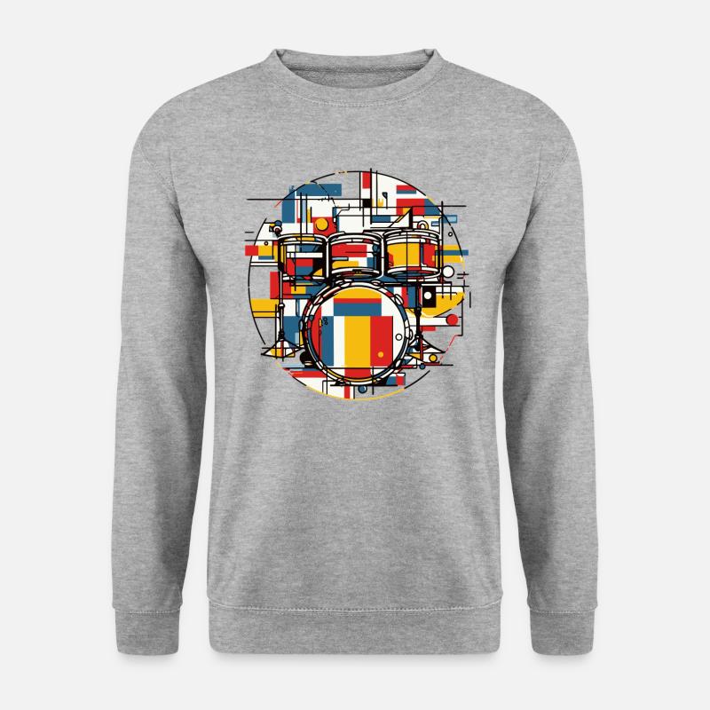 Drums Schlagzeug - Unisex Pullover - Weißgrau meliert