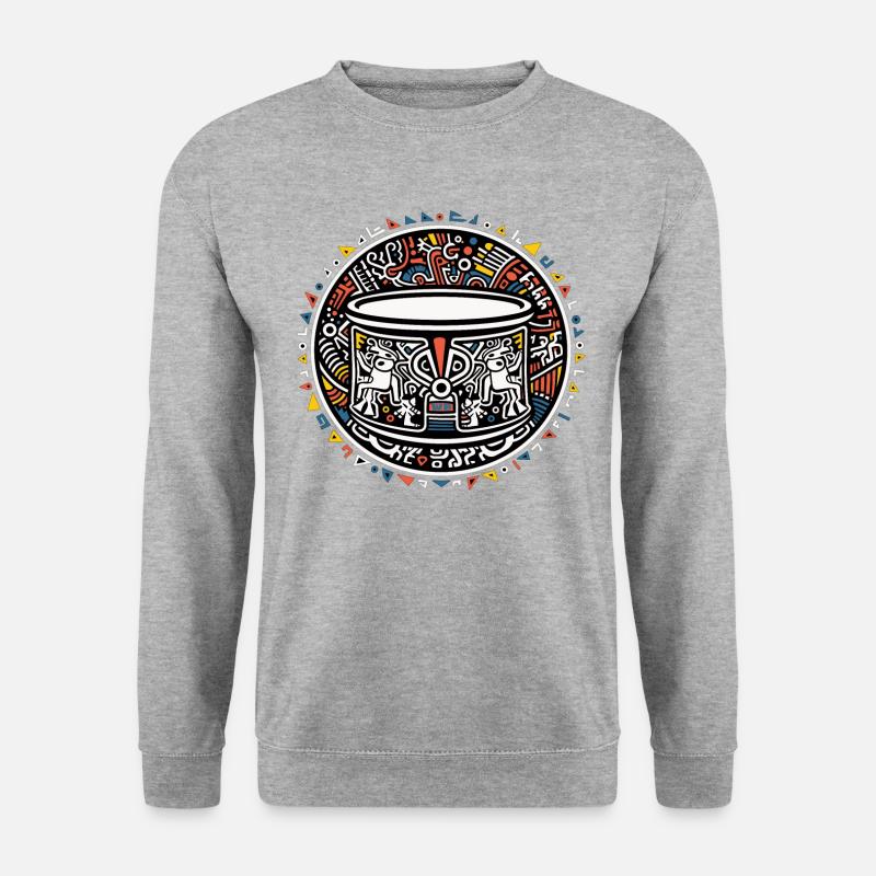 Drum Schlagzeug - Unisex Pullover - Weißgrau meliert