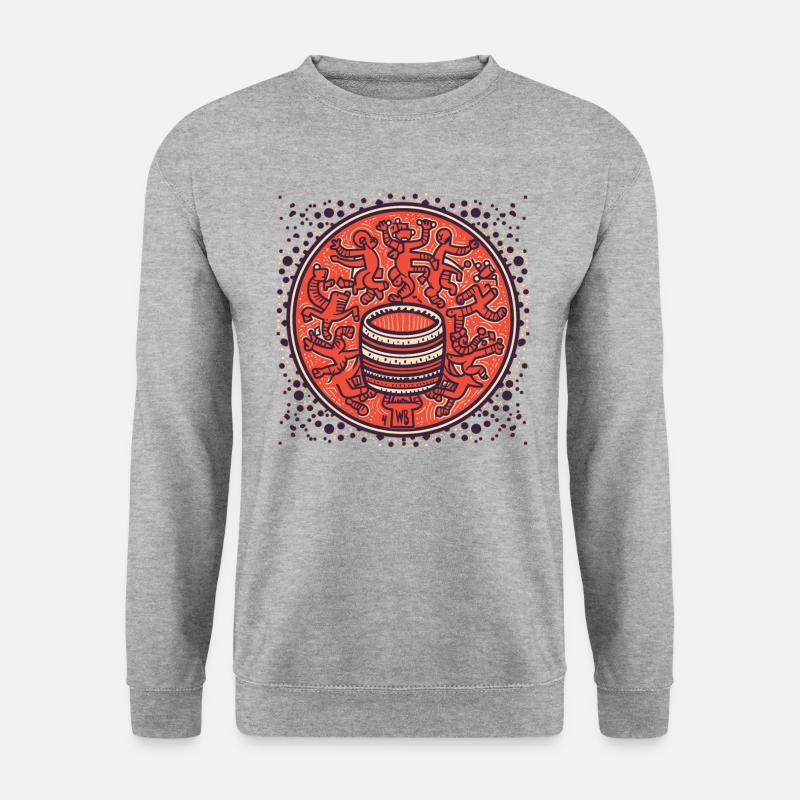 Drum Schlagzeug - Unisex Pullover - Weißgrau meliert
