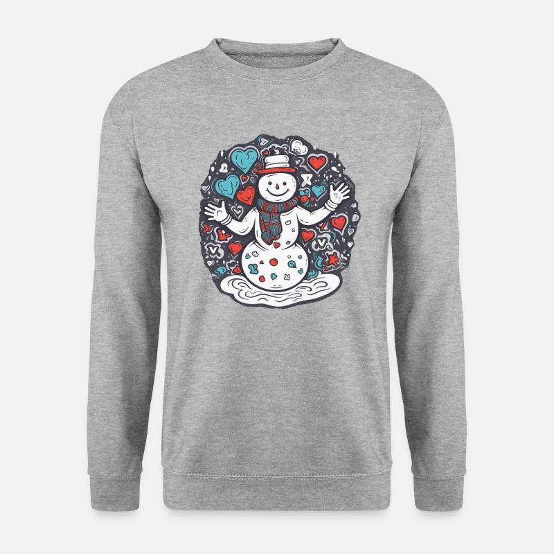 Schneemann - Unisex Pullover - Weißgrau meliert