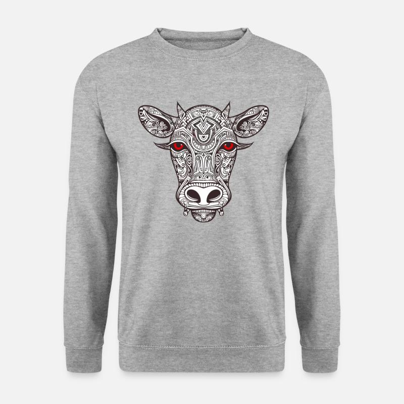 Kuh Bulle - Unisex Pullover - Weißgrau meliert