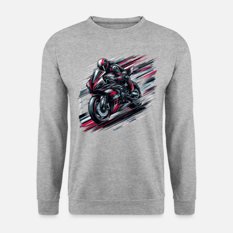 Rennfieber - Unisex Pullover - Weißgrau meliert