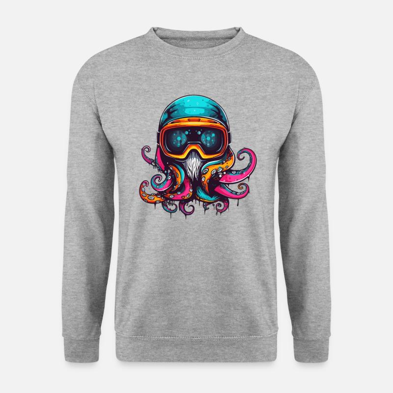 Octopus Wintersport - Unisex Pullover - Weißgrau meliert