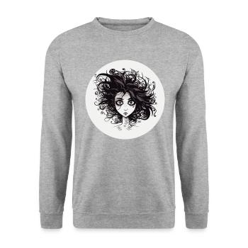 Frau - Unisex Pullover - Weißgrau meliert - Vorne - Alina (178cm) & Michal (187cm)