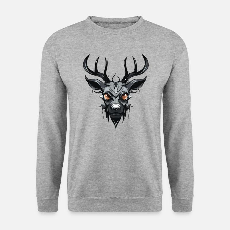 Hirsch - Unisex Pullover - Weißgrau meliert